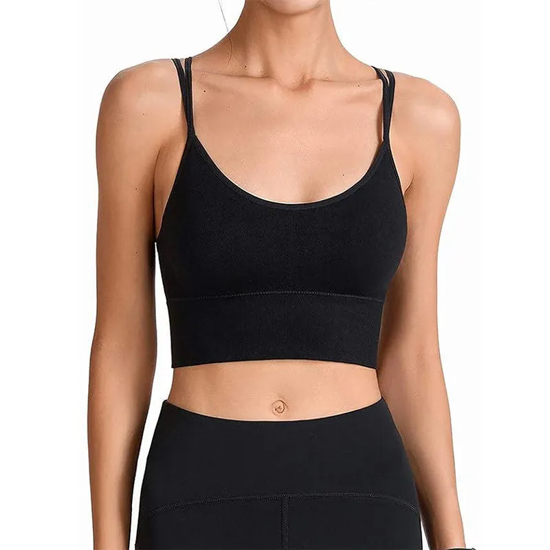 Hanerdun Women Crossback Workout Bras Female Padded Sports Bra Daily Bra