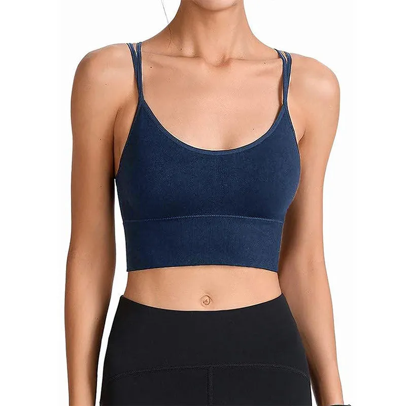 Hanerdun Women Crossback Workout Bras Female Padded Sports Bra Daily Bra