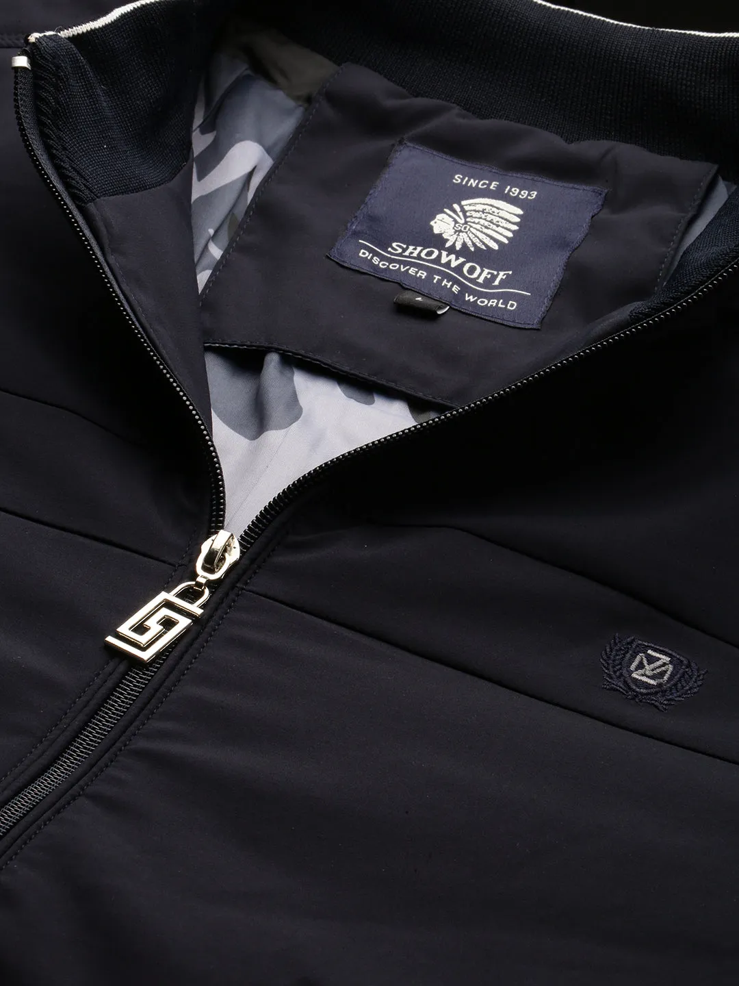 Men Navy Blue Bomber Jackets
