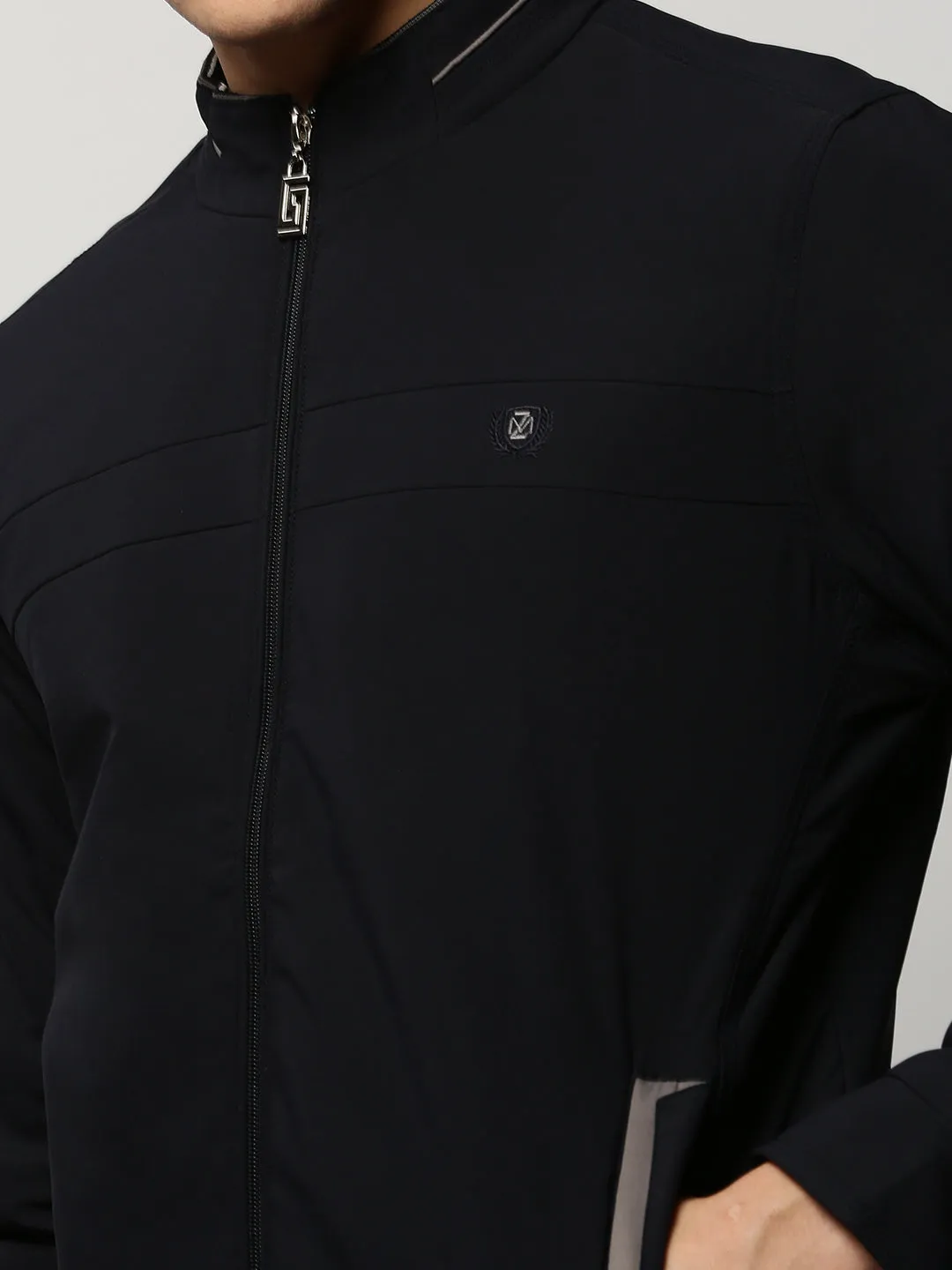 Men Navy Blue Bomber Jackets
