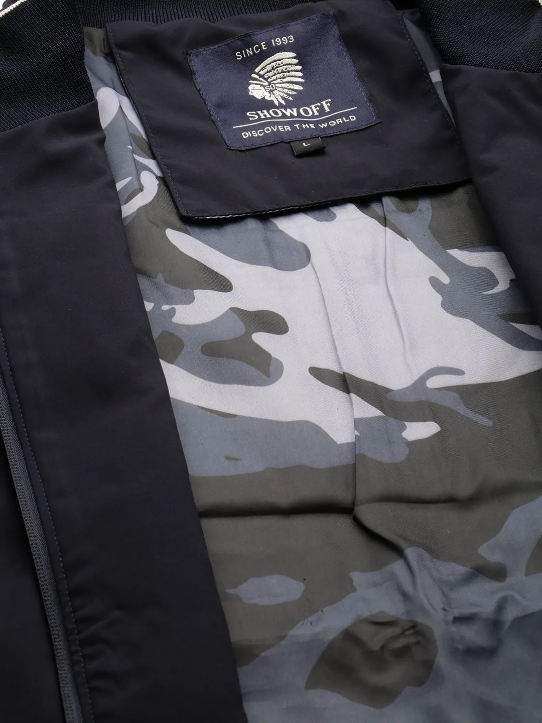 Men Navy Blue Bomber Jackets