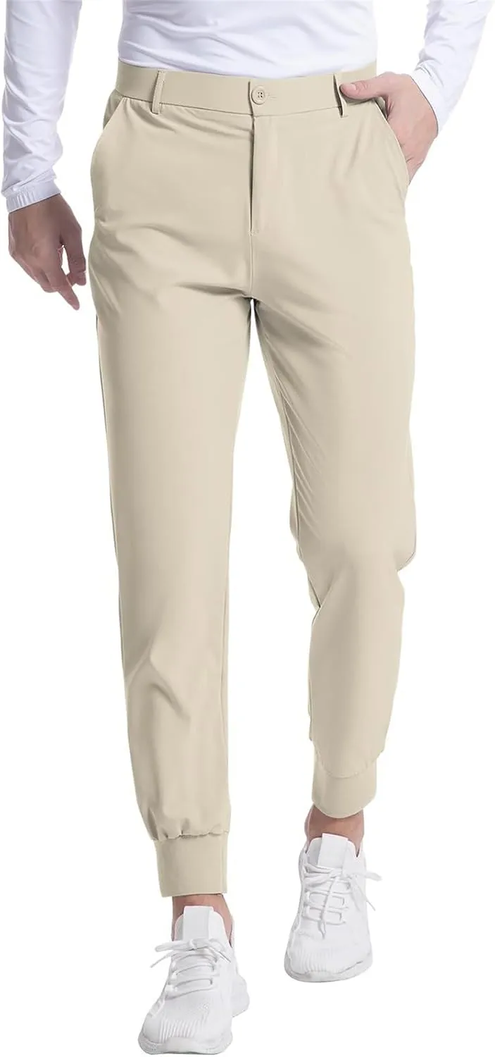 Men's Classic-Fit Casual Stretch Chino Pant Extreme Motion Flat Front Regular Straight Pant Tapered Golf Pants Trouser