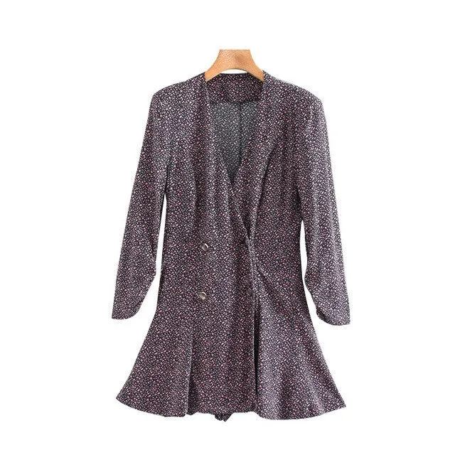PRINTED BLAZER JUMPSUIT