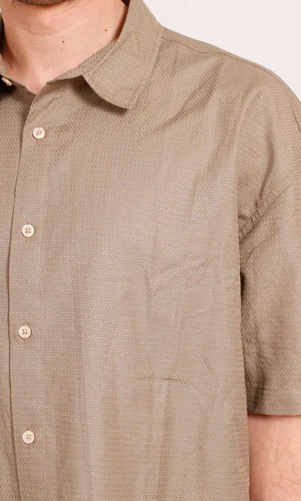 R206337 - Short-Sleeve Button-Up Shirt - Olive Green