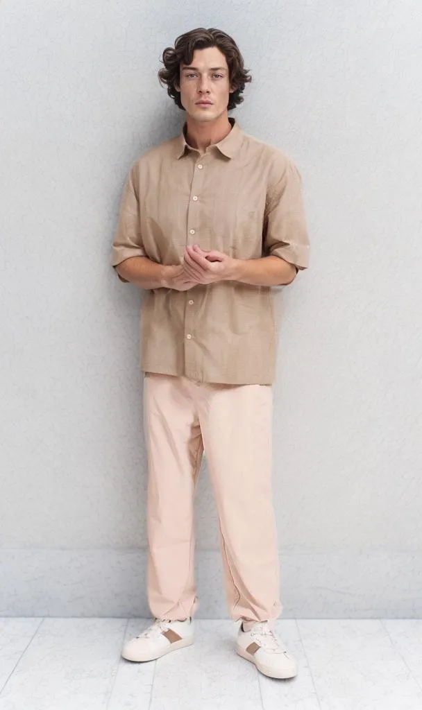 R206337 - Short-Sleeve Button-Up Shirt - Olive Green