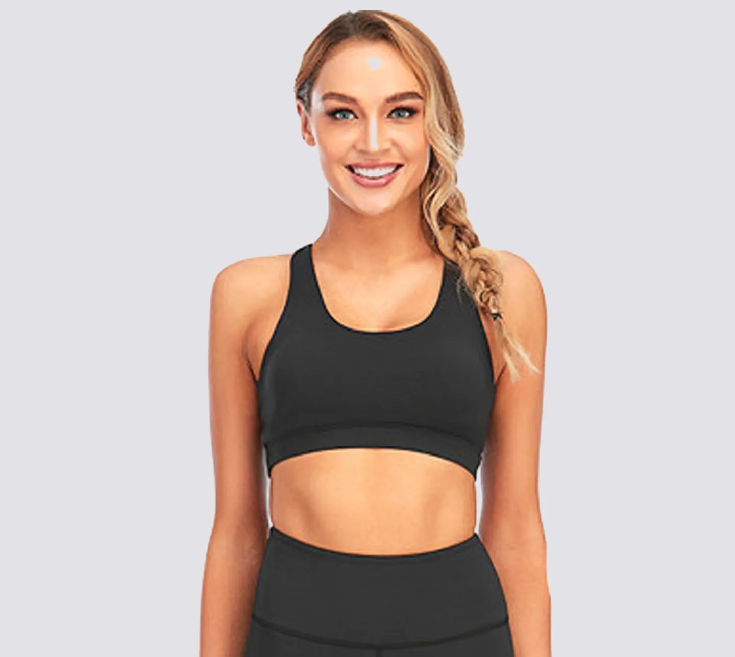 Women's Nabtos Performance Activewear Yoga Sports Strappy Back Padded Bra-Black